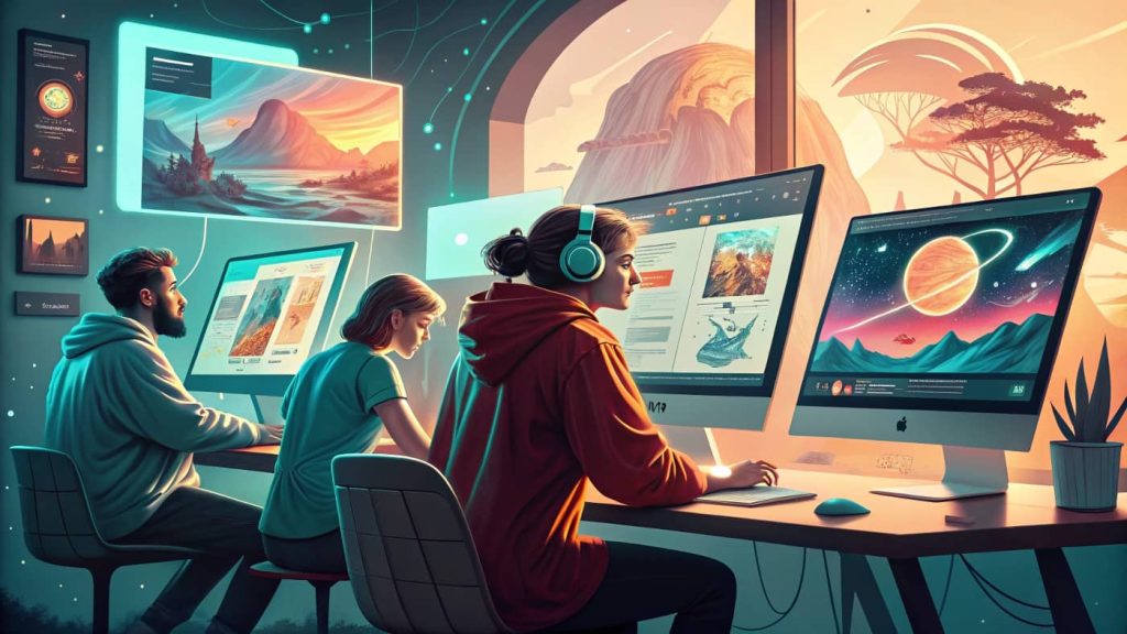 Bloggers and marketers using AI tools like Midjourney, Canva AI, and Jasper Art to create eye-catching visuals.