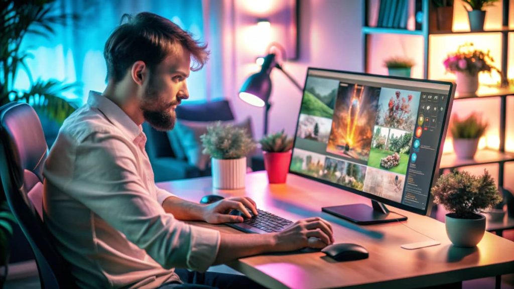 A gamer multitasking between gaming and work using Opera GX browser