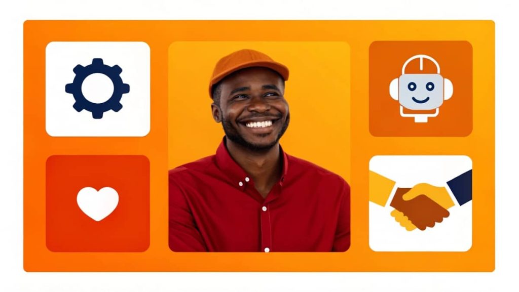 AI chatbot interacting with a user in a human-like, empathetic manner.